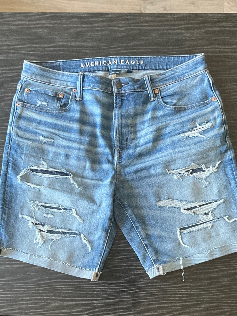 Men’s American Eagle Outfitters Light Blue Distressed Jean Shorts